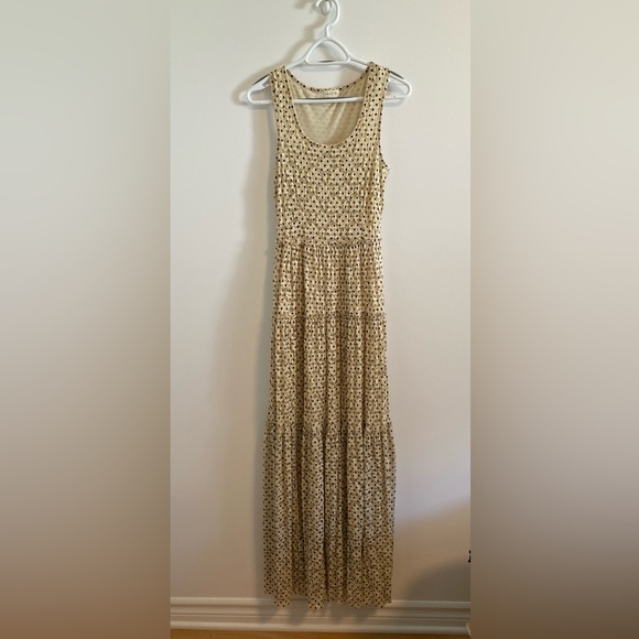 Anthropologie Meadow Rue Marigny cream with black polka dot maxi dress - Picture 2 of 15